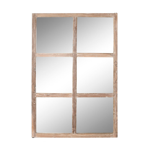 Espejo de madera reciclada Teca ventana
