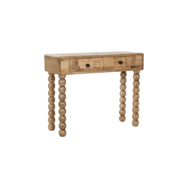 Consola de madera maciza con diseño original y carácter artesanal.