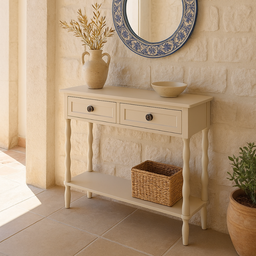 Consola de pino beige