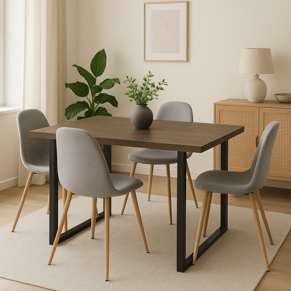 MESA COMEDOR MDF HIERRO 160X90X75 4CM. GROSOR