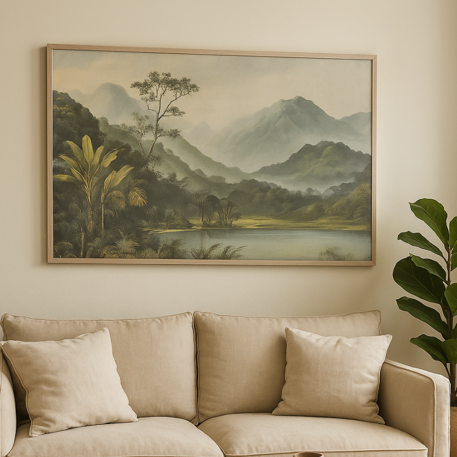 Cuadro paisaje con palmeras A 120X80