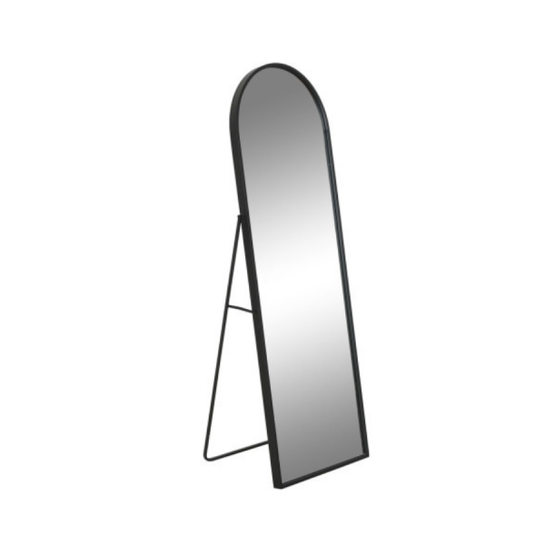 Espejo vestidor pared hierro y cristal 50x4x150 cm – Negro Este elegante espejo de cuerpo entero es el complemento ideal para dormitorios, vestidores o recibidores.