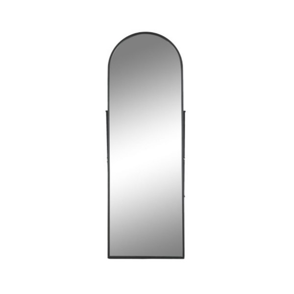 Espejo vestidor pared hierro y cristal 50x4x150 cm – Negro Este elegante espejo de cuerpo entero es el complemento ideal para dormitorios, vestidores o recibidores.