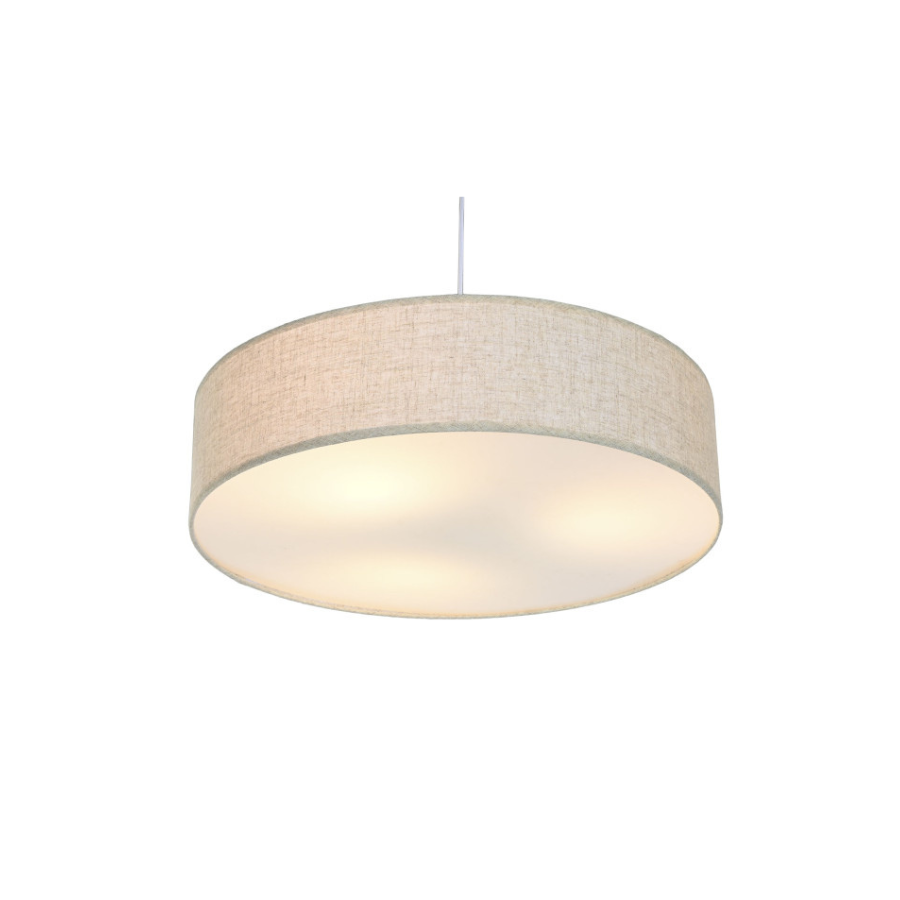 Lámpara de techo lino crudo 60cm opción plafón