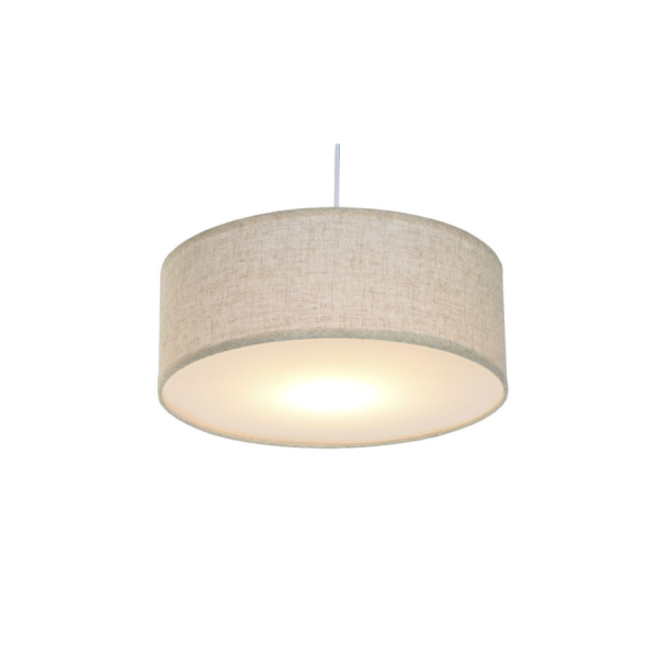 Lámpara de techo lino crudo ø40x15 cm – estilo natural y elegante Aporta calidez y estilo a cualquier espacio con esta lámpara de techo fabricada en lino color crudo.