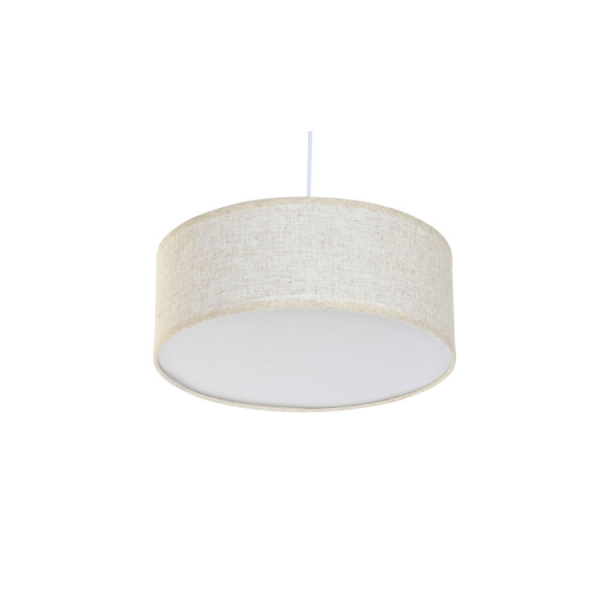 Lámpara de techo lino crudo ø40x15 cm – estilo natural y elegante Aporta calidez y estilo a cualquier espacio con esta lámpara de techo fabricada en lino color crudo.