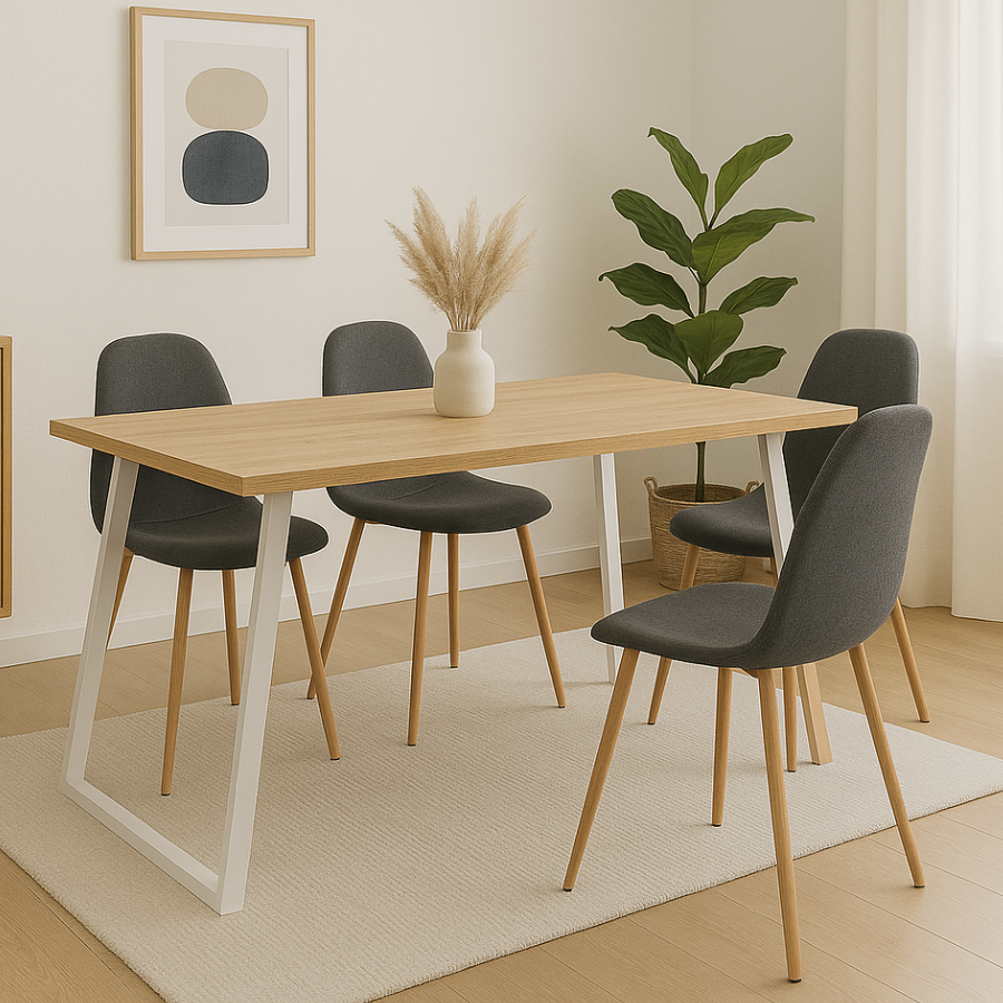 Pack 4 sillas comedor gris oscuro