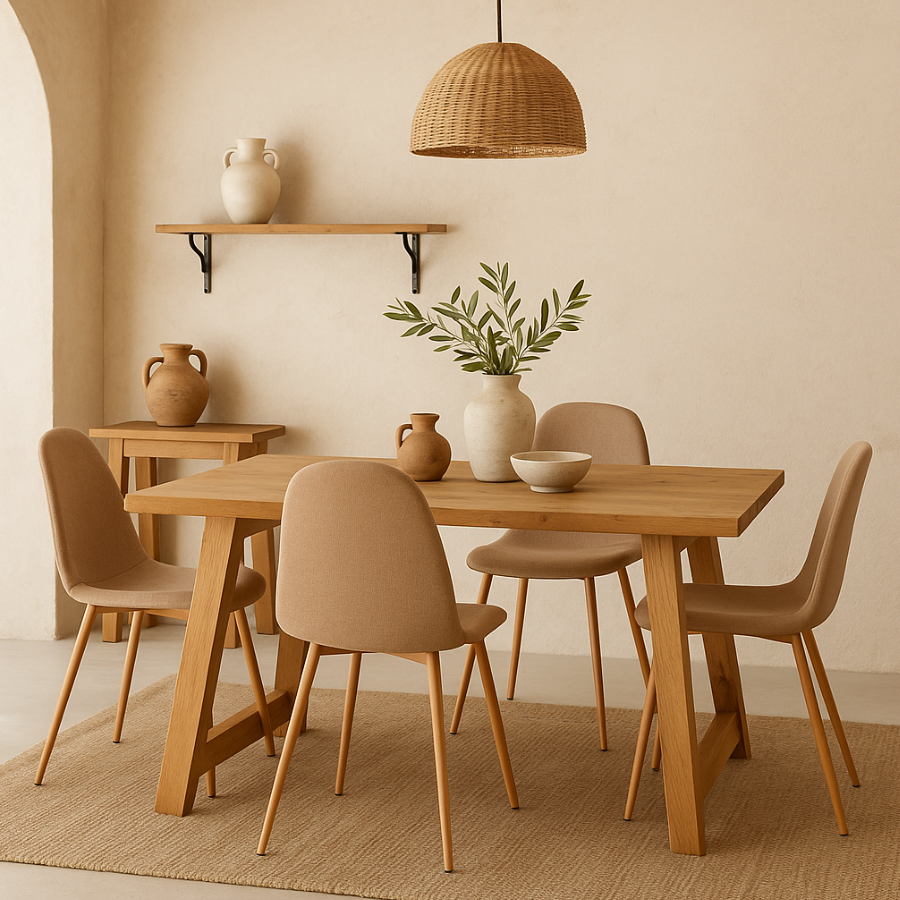 Pack 4 sillas comedor beige