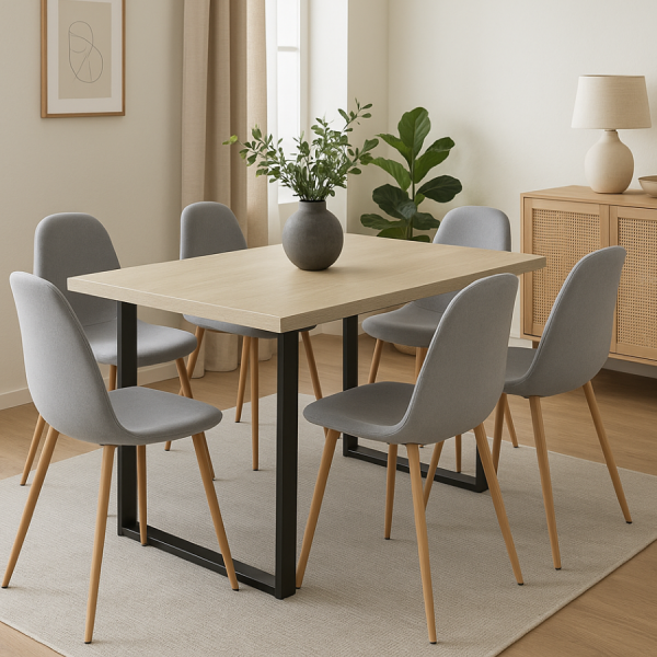 MESA COMEDOR MDF HIERRO 160X90X75 4CM.