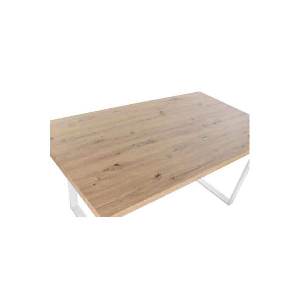 MESA DE COMEDOR NÓRDICA 160x90 cm – Roble Natural y Hierro Blanco