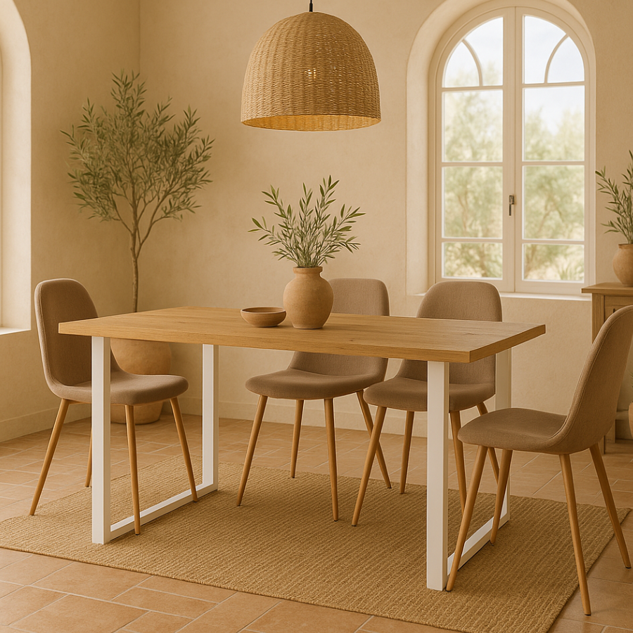Mesa 160 X 90 CM roble/blanco