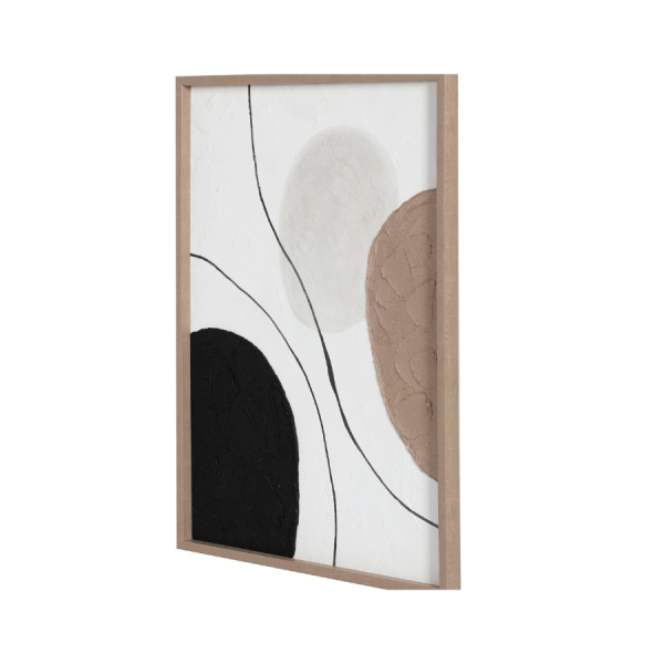 Set de cuadros abstractos en tonos beige, negro y blanco con textura, estilo minimalista moderno para salón.