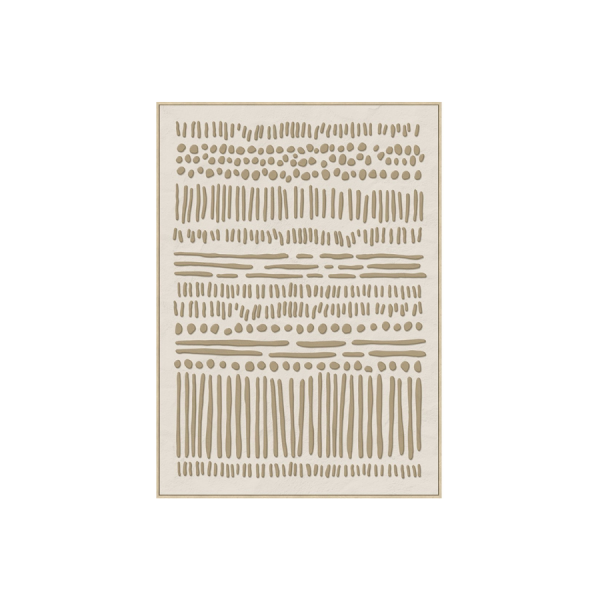 Cuadro abstracto en tonos beige con diseño en relieve de formas lineales. Una pieza decorativa minimalista y elegante que aporta calidez y estilo natural al hogar.
