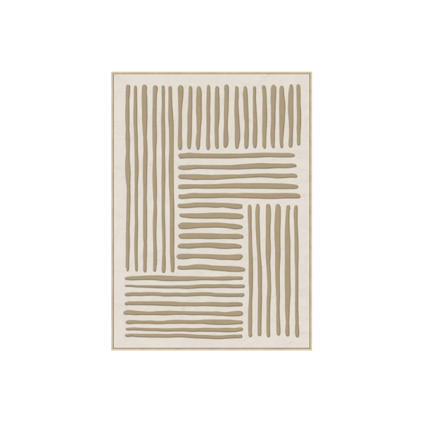 Cuadro abstracto en tonos beige con diseño en relieve de formas lineales. Una pieza decorativa minimalista y elegante que aporta calidez y estilo natural al hogar.