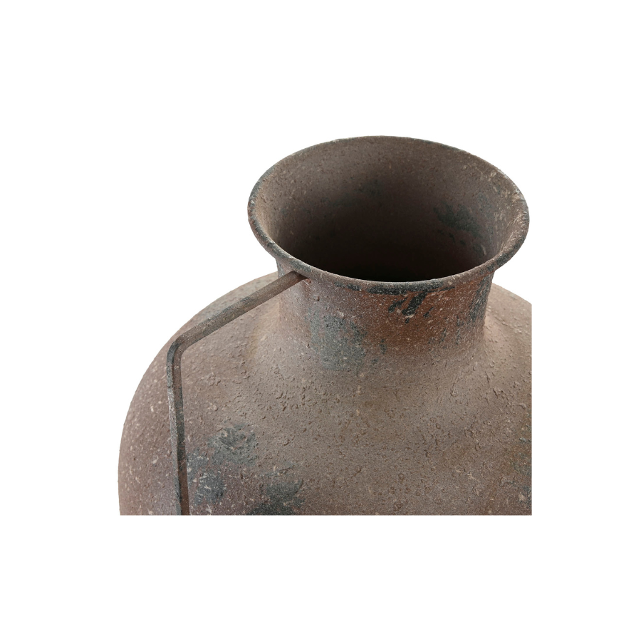 Jarrón metal envejecido asa