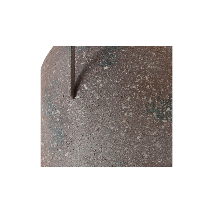 Jarrón metal envejecido asa