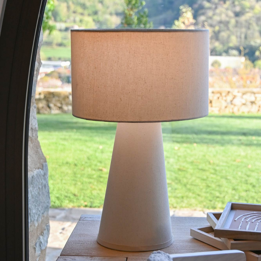 Lámpara de Sobremesa Poliéster Crudo