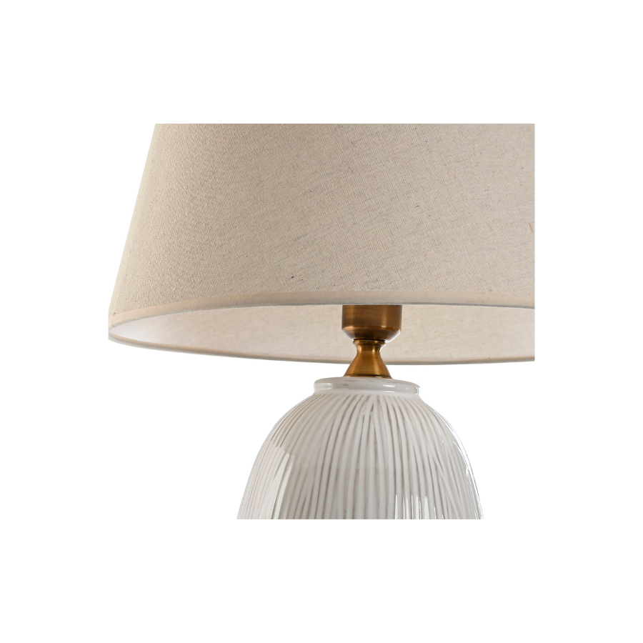 Lámpara de porcelana y algodón irregular