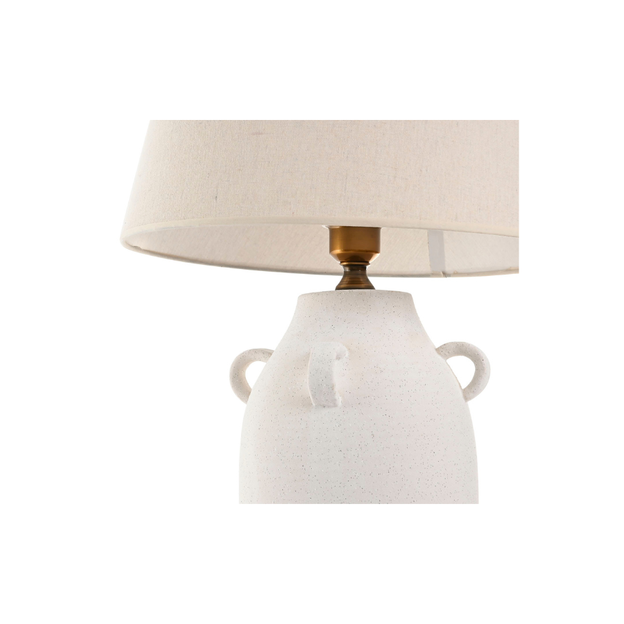 Lámpara porcelana y lino con asas