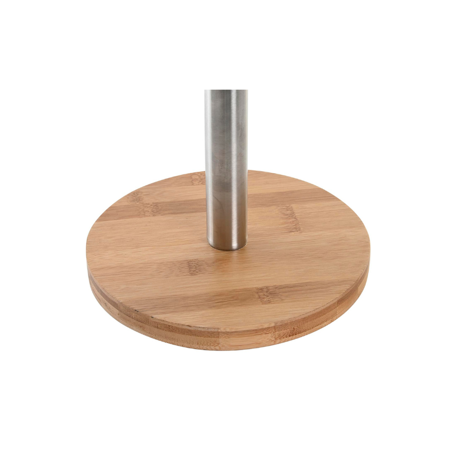 Toallero Pie Bambú e Inox Plateado