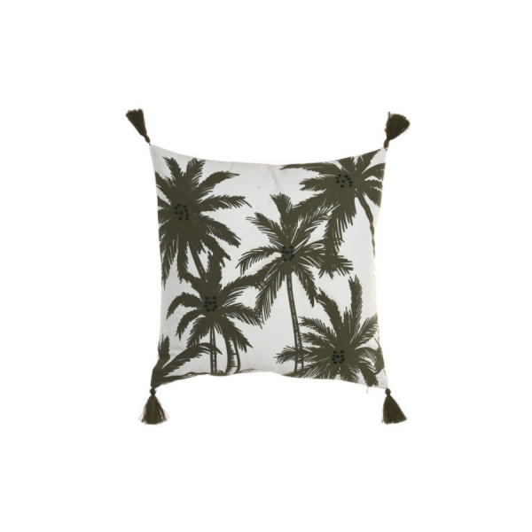 Cojín de Algodón Palmeras Verde 45×45 cm