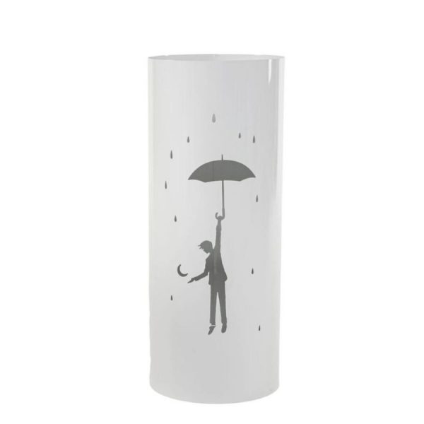 Paragüero Metal Lluvia Blanco