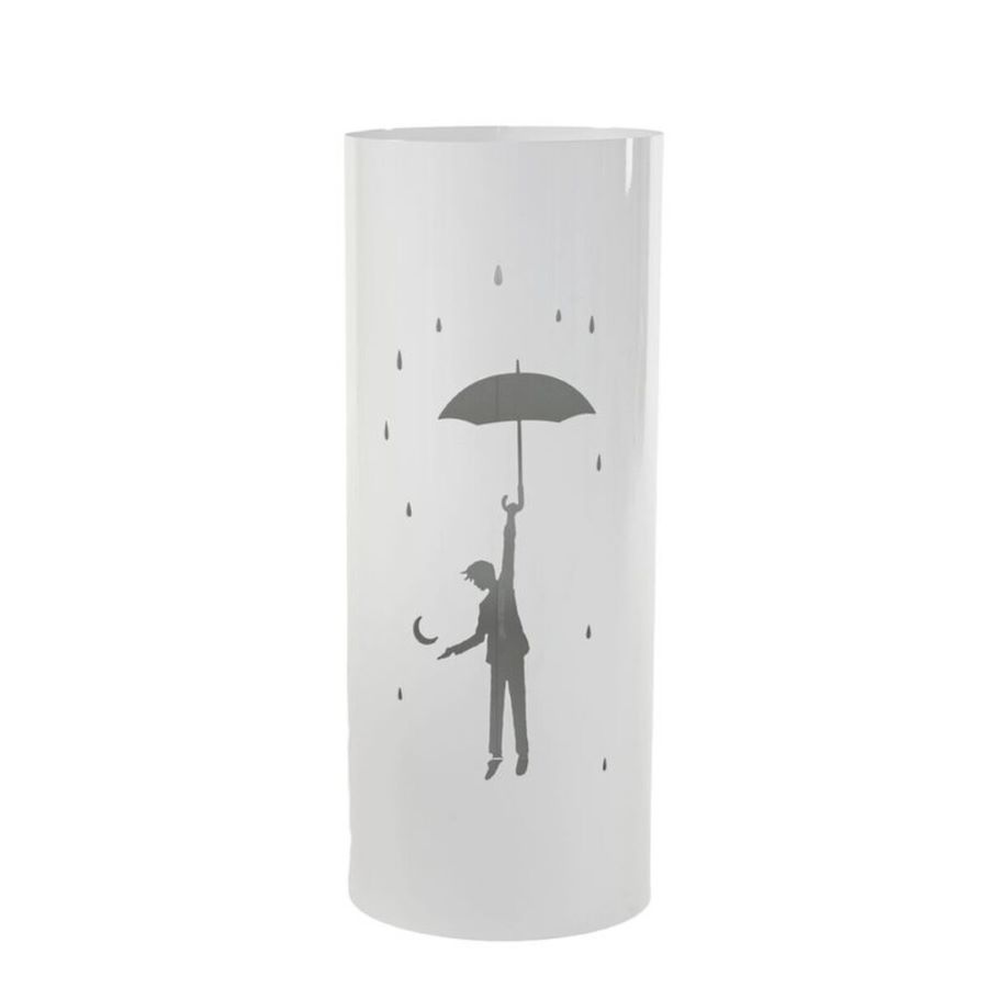 Paragüero Metal Lluvia Blanco