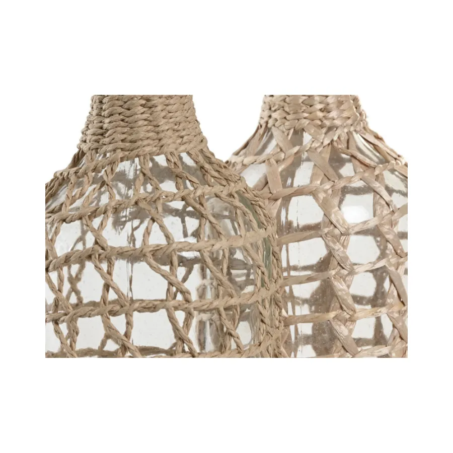 Jarrón Cristal Mimbre