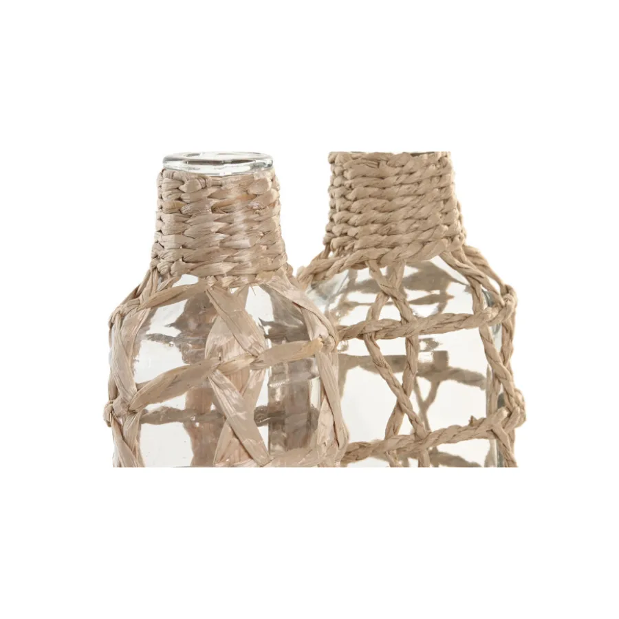 Jarrón Cristal Fibra Natural