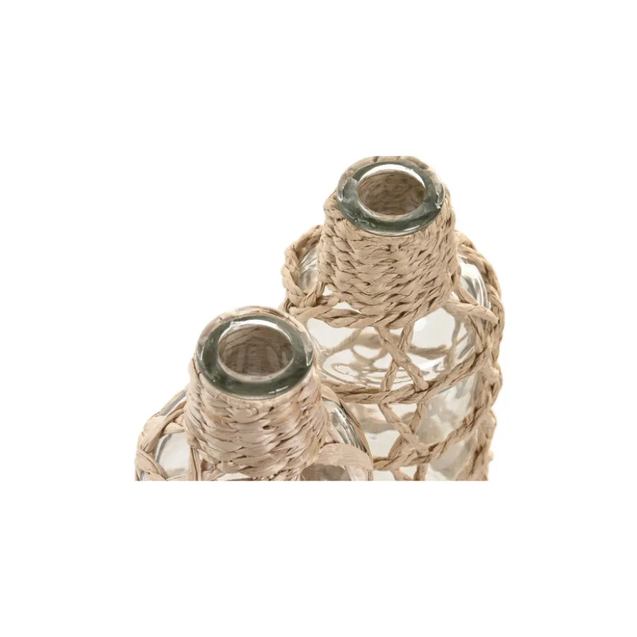 Jarrón Cristal Fibra Natural