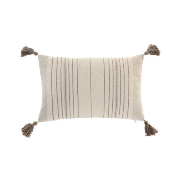 Cojín de Poliéster con Borlas Crudo 50×30 cm · 380 g