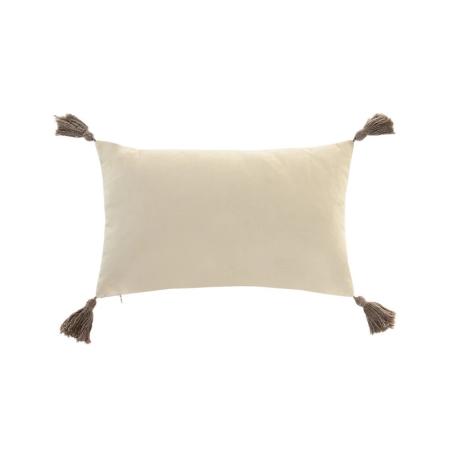 Cojín con Borlas Crudo 50x30
