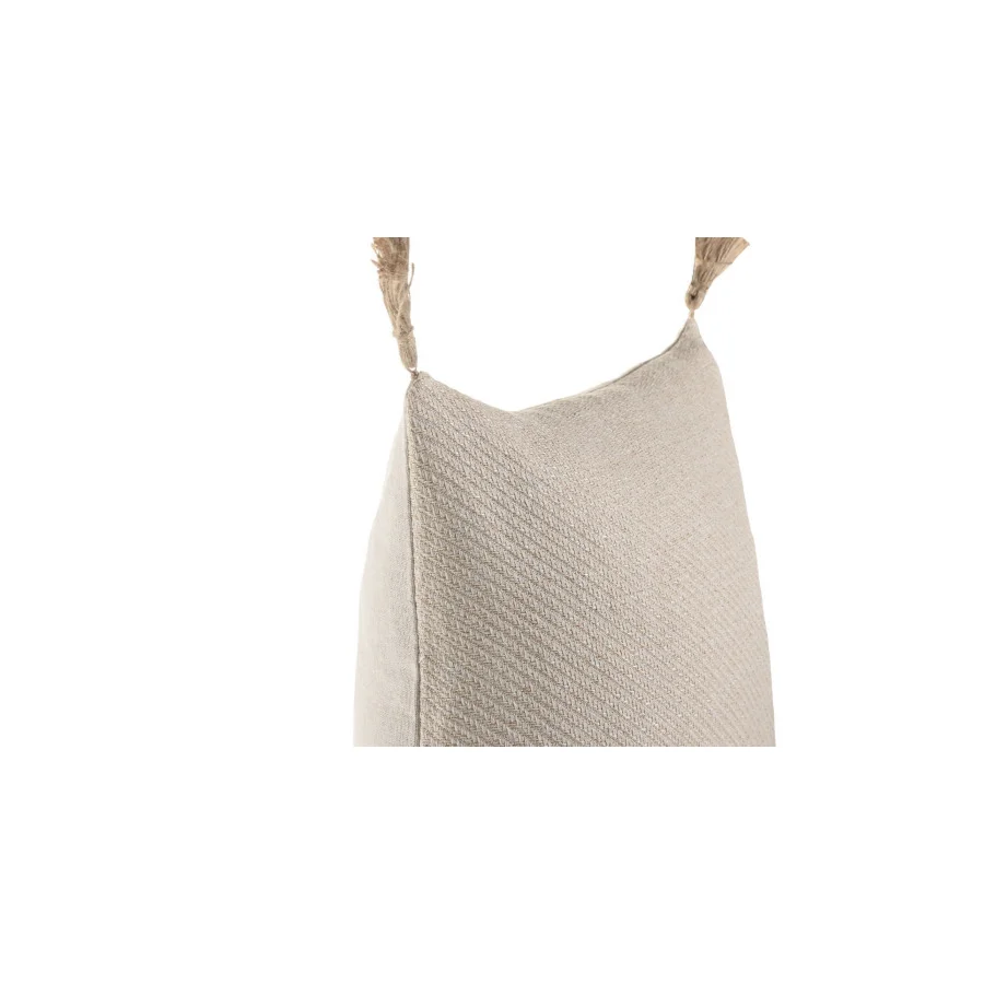 Cojín Algodón + Yute Borlas 45 x 45