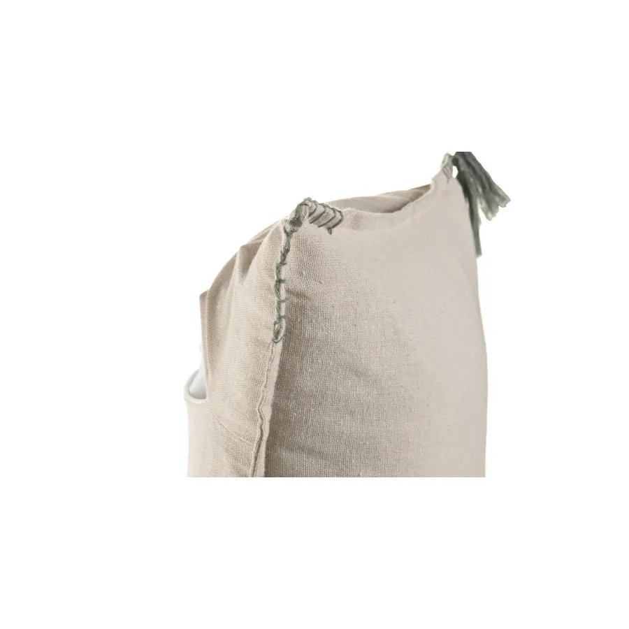 Cojín Algodón + Yute Borlas 50 x 30