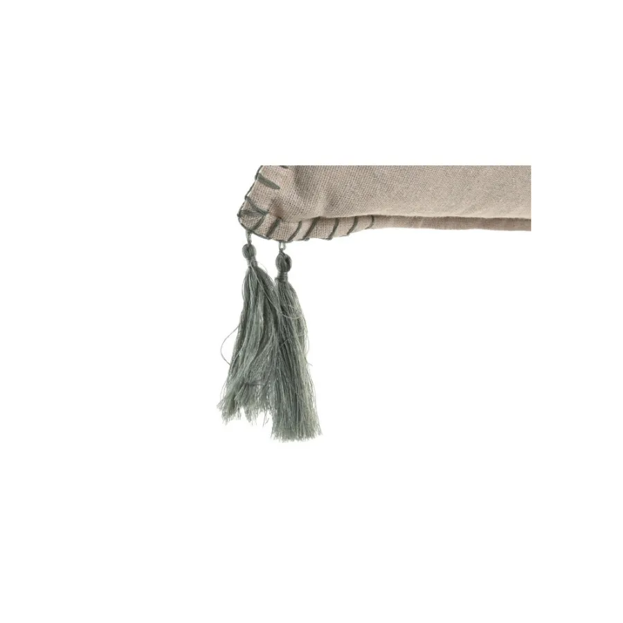 Cojín Algodón + Yute Borlas 50 x 30