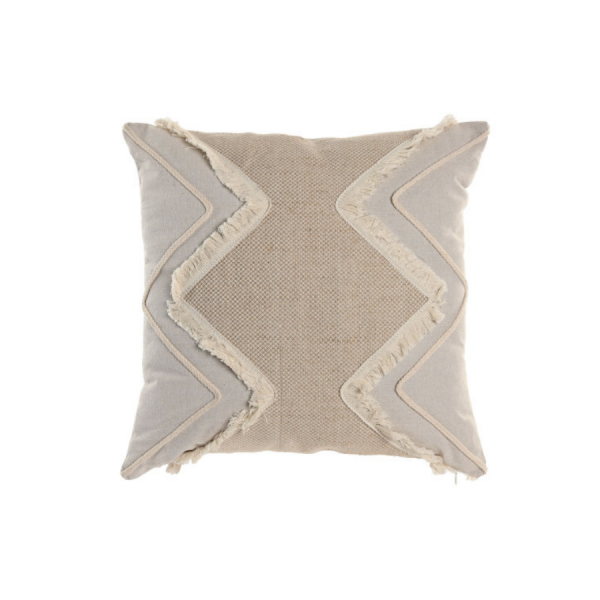 Cojín de Algodón y Yute Beige 45×45 cm