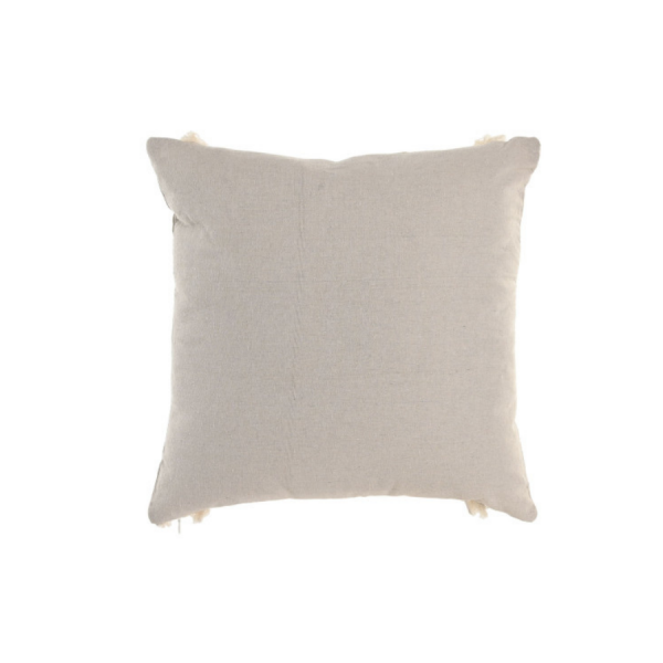 Cojín de Algodón y Yute Beige 45×45 cm