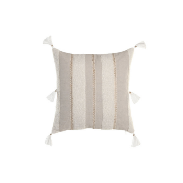 Cojín de Algodón Natural 45×45 cm Este cojín decorativo de algodón en tono natural es un básico atemporal que aporta luz, calma y equilibrio a cualquier espacio.