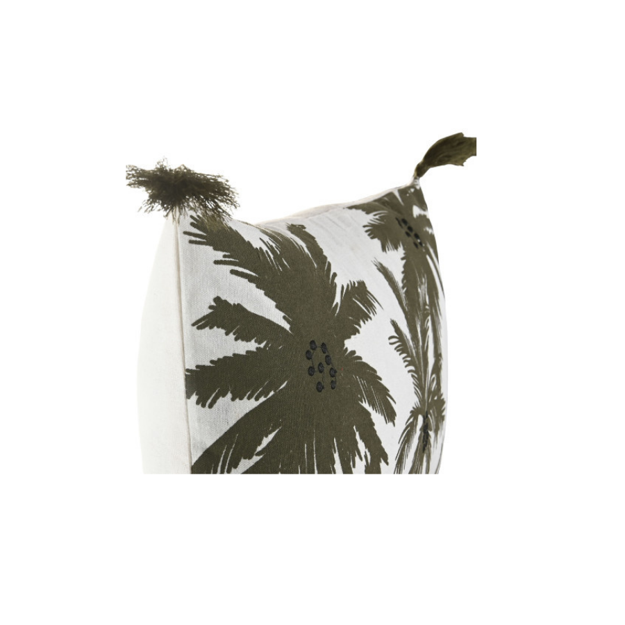 Cojín Algodón Palmeras Verde
