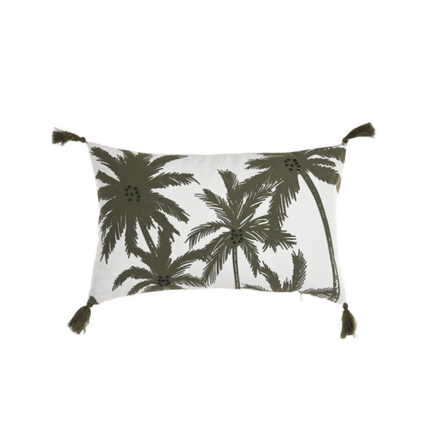 Cojín de Algodón Palmeras Verde 50×30cm