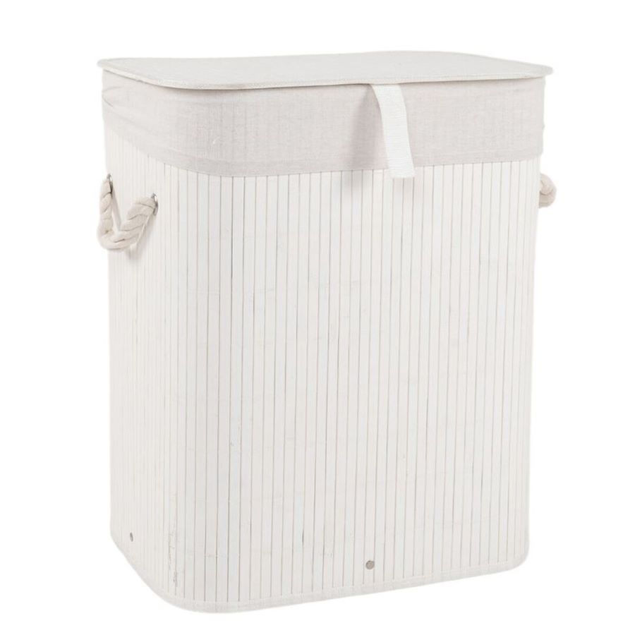 Cesto Ropa Bambú Blanco