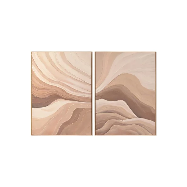 SET 2 CUADROS LIENZO PINO 103X4X143 PINTADO MANO