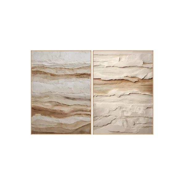 SET 2 CUADROS LIENZO PINO 103X4X143 PINTADO MANO