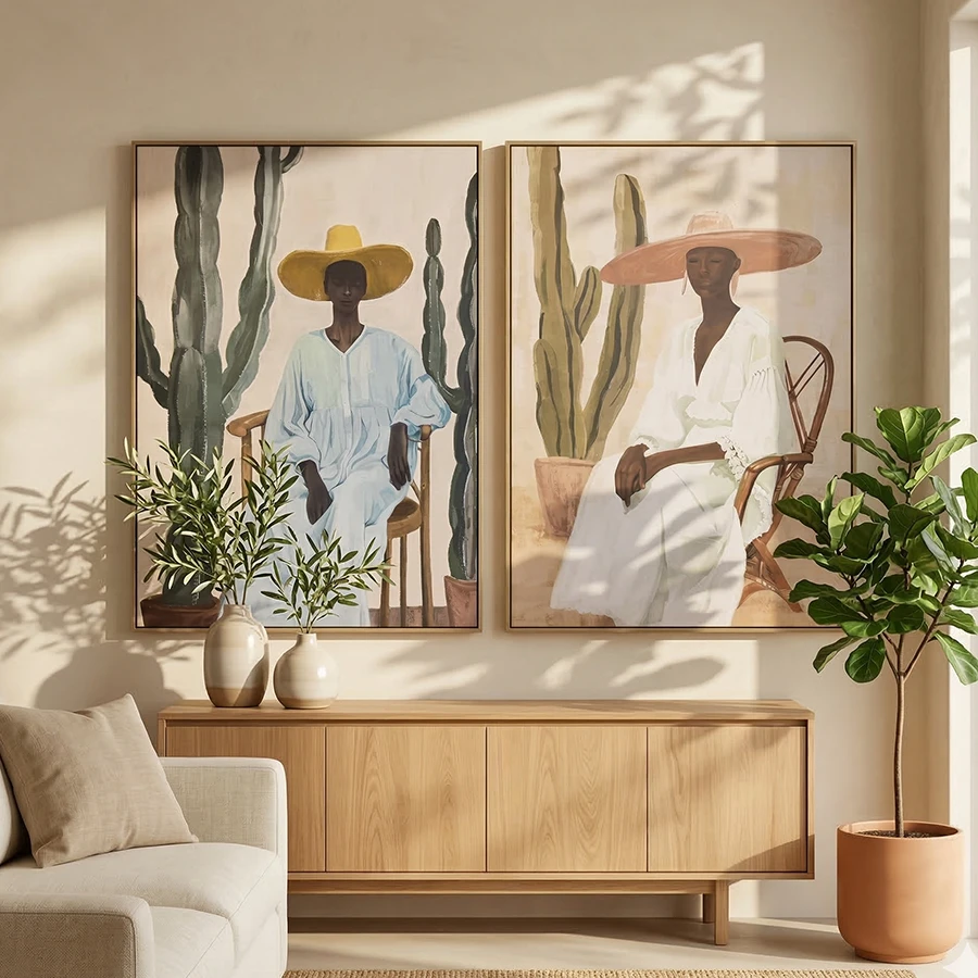 SET 2 CUADROS CACTUS