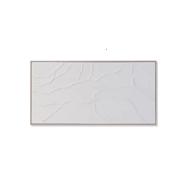 CUADRO LIENZO MDF 102 x 4,5 x 52 CM MODERNO Este elegante cuadro decorativo en lienzo destaca por su diseño abstracto y minimalista con delicados relieves que recorren la superficie creando formas orgánicas y fluidas.