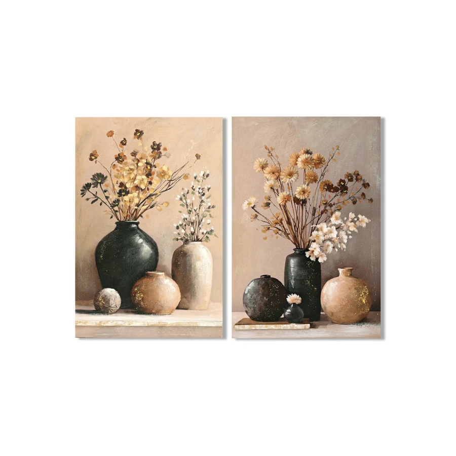 SET 2 CUADROS LIENZO JARRON