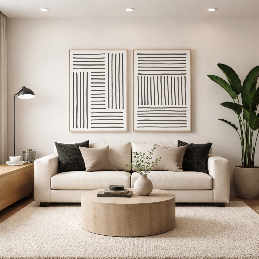 SET 2 CUADROS LÍNEAS 3D