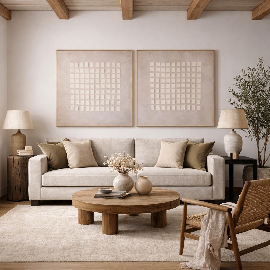 SET 2 CUADROS LINO MODERNO YESO