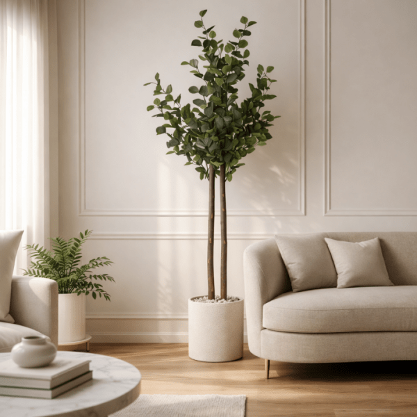 Eucalipto verde de hojas realistas. Planta artificial de La Casa de Carmen