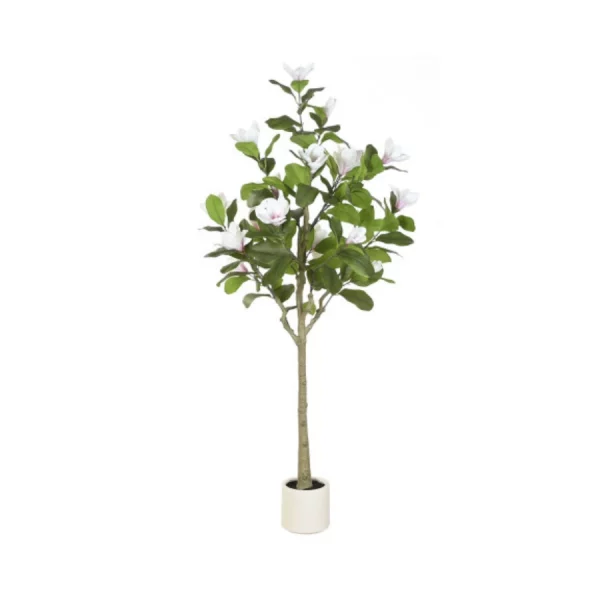 Magnolio blanco de hojas realistas. Planta artificial de La Casa de Carmen